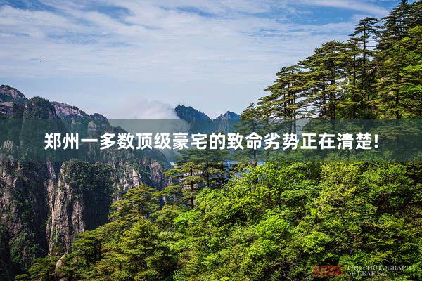 郑州一多数顶级豪宅的致命劣势正在清楚!
