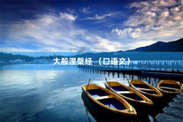 大般涅槃经 （口语文）